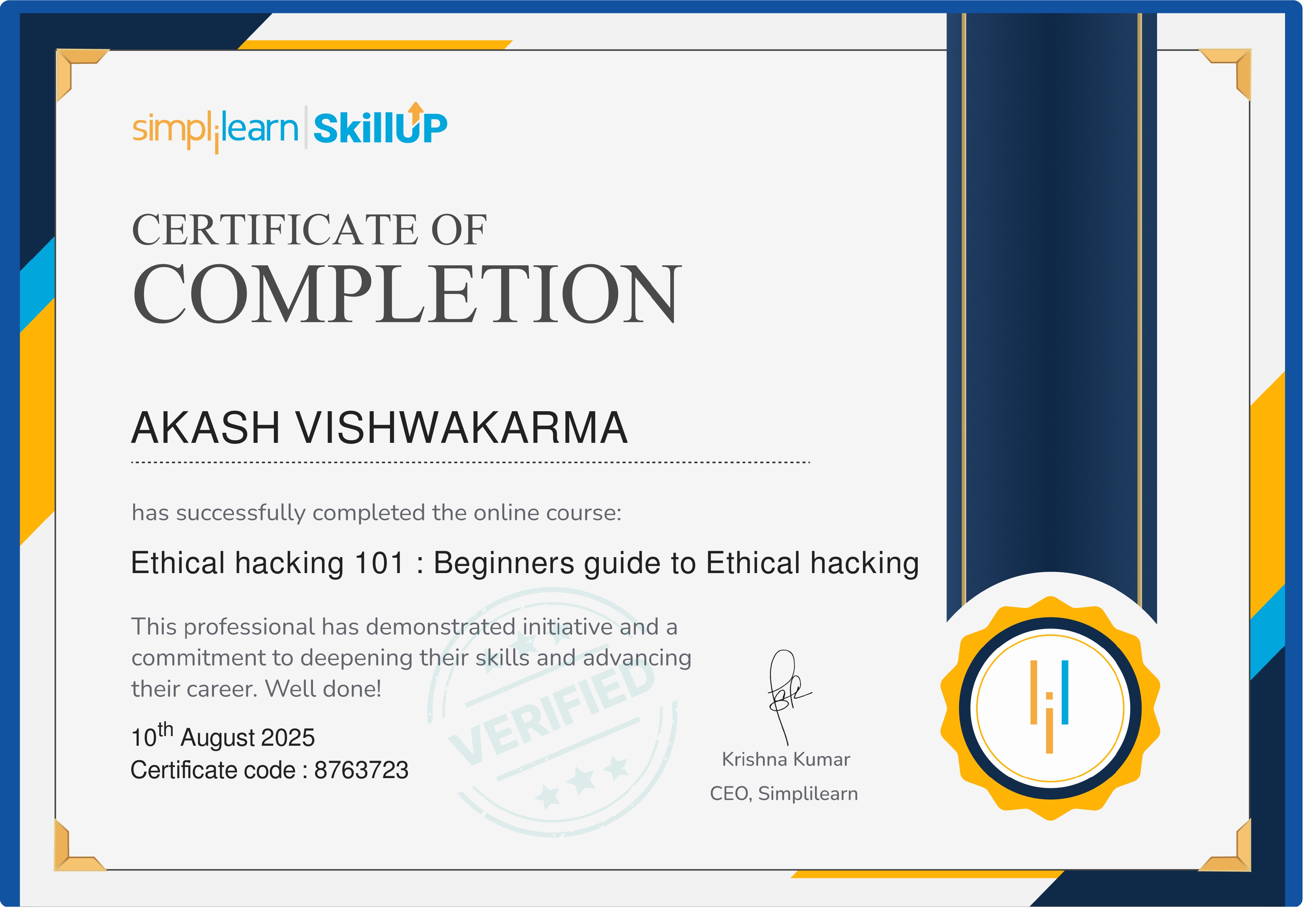 Beginners guide to Ethical Hacking certificate
