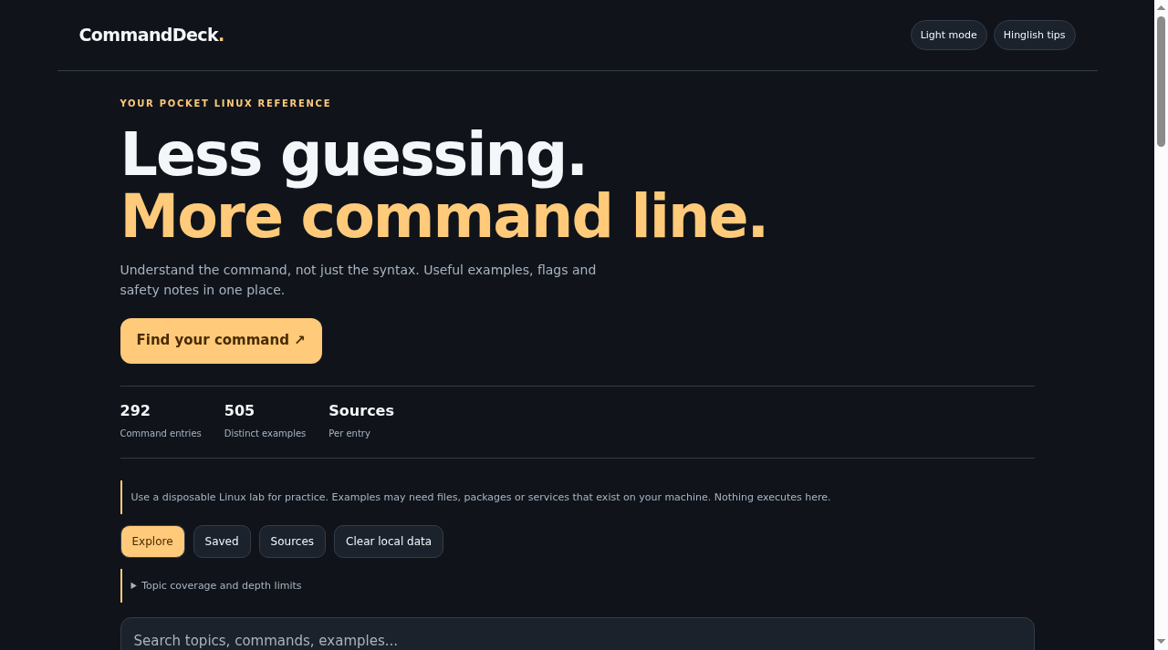 CommandDeck Linux reference