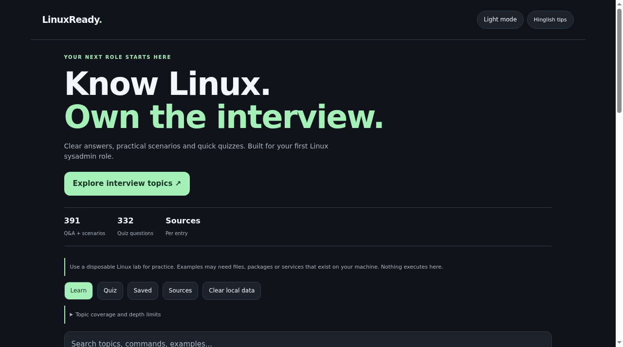 LinuxReady interview prep